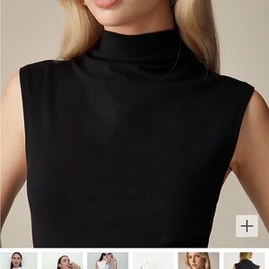 Worn once green JCrew xs fitted mock neck tank top in stretch cotton